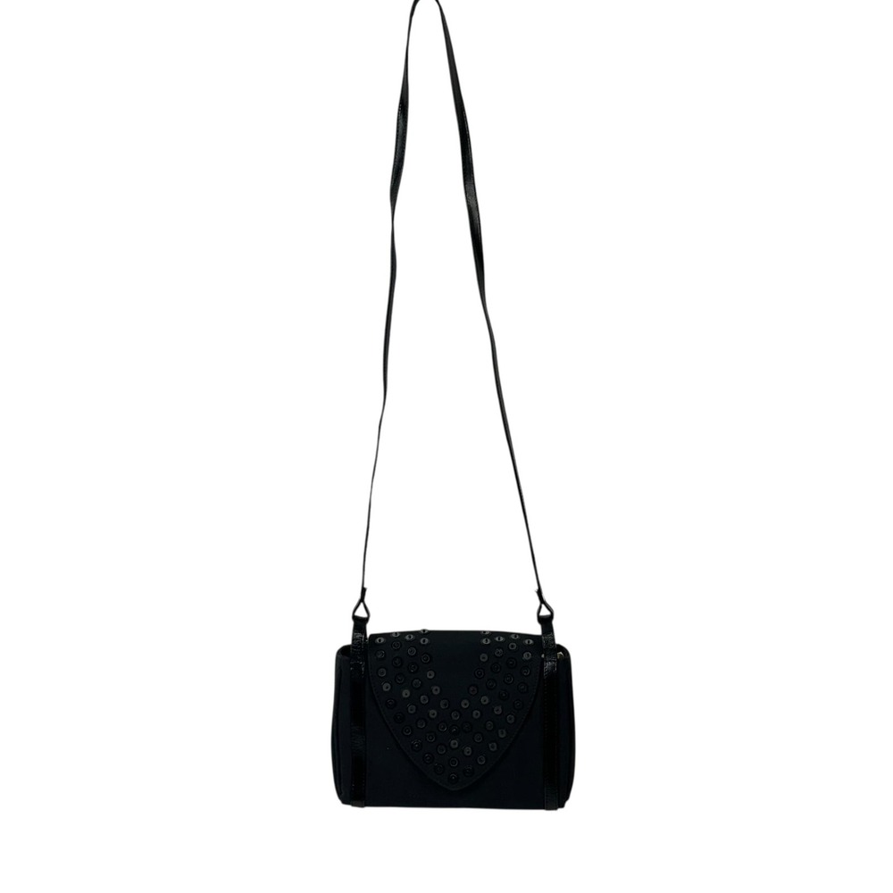 NEW Black Sequin Beaded Shoulder Bag Womens Crossbody Faux Leather Purse - Picture 2 of 16